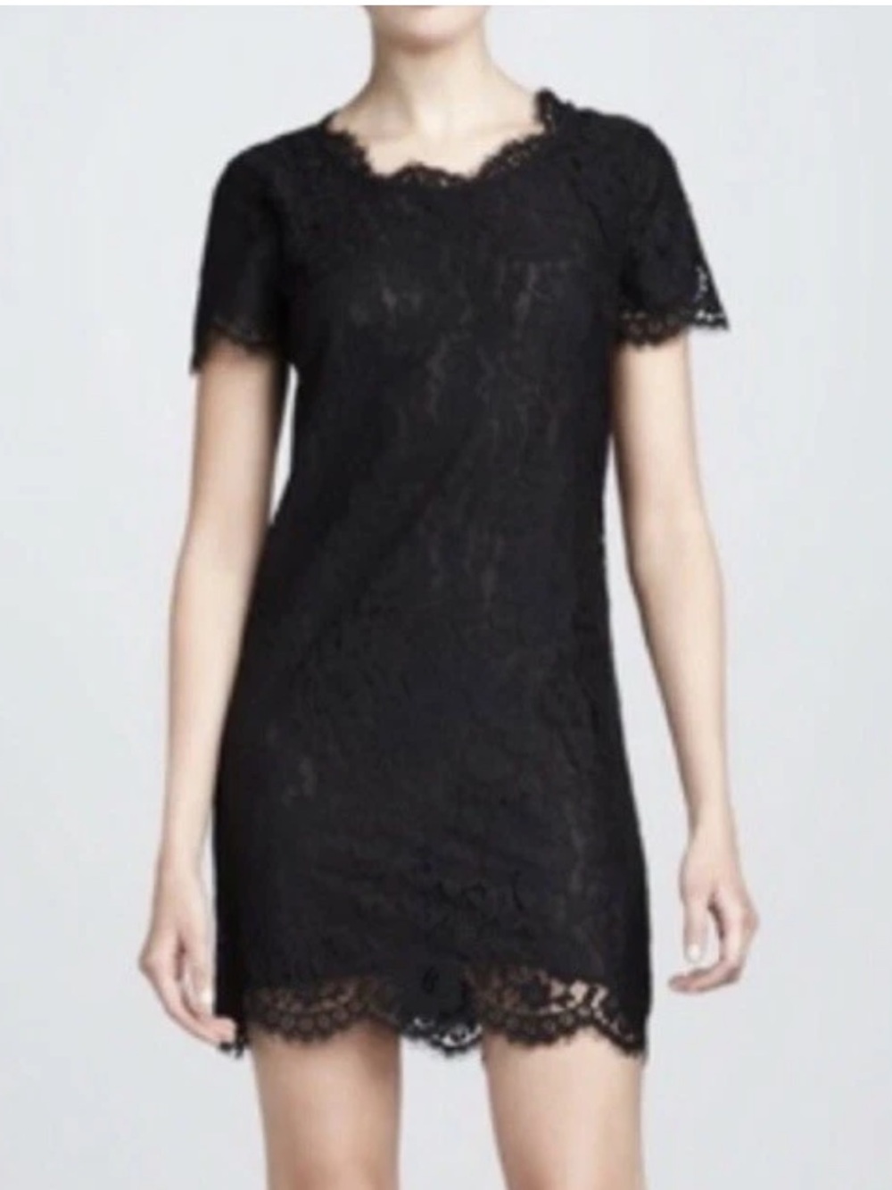 Joie Black Susina Lace Sheath Dress Size S Short Sleeve - Picture 1 of 12